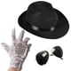 thumbnail image 1 of Conjunto de disfraces divertidos sombreros de fiesta Michael Jackson Fedora Black, 1 of 6