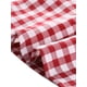 thumbnail image 5 of INSPIRE CHIC Blusa de Contraste con Cuello Peter Pan para Mujer, Regreso a Clases, Manga Corta Abullonada, Camisa de Cuadros, Talla XS, Rojo, 5 of 6