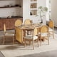 thumbnail image 1 of TREXM 7-Piece Farmhouse Dining Table Set for 6 - 59.8" Rectangular Dining Table with Distressed Oak Veneer and 6 Rattan Chairs, Rustic Kitchen Furniture for Dining Room(Natural), 1 of 3