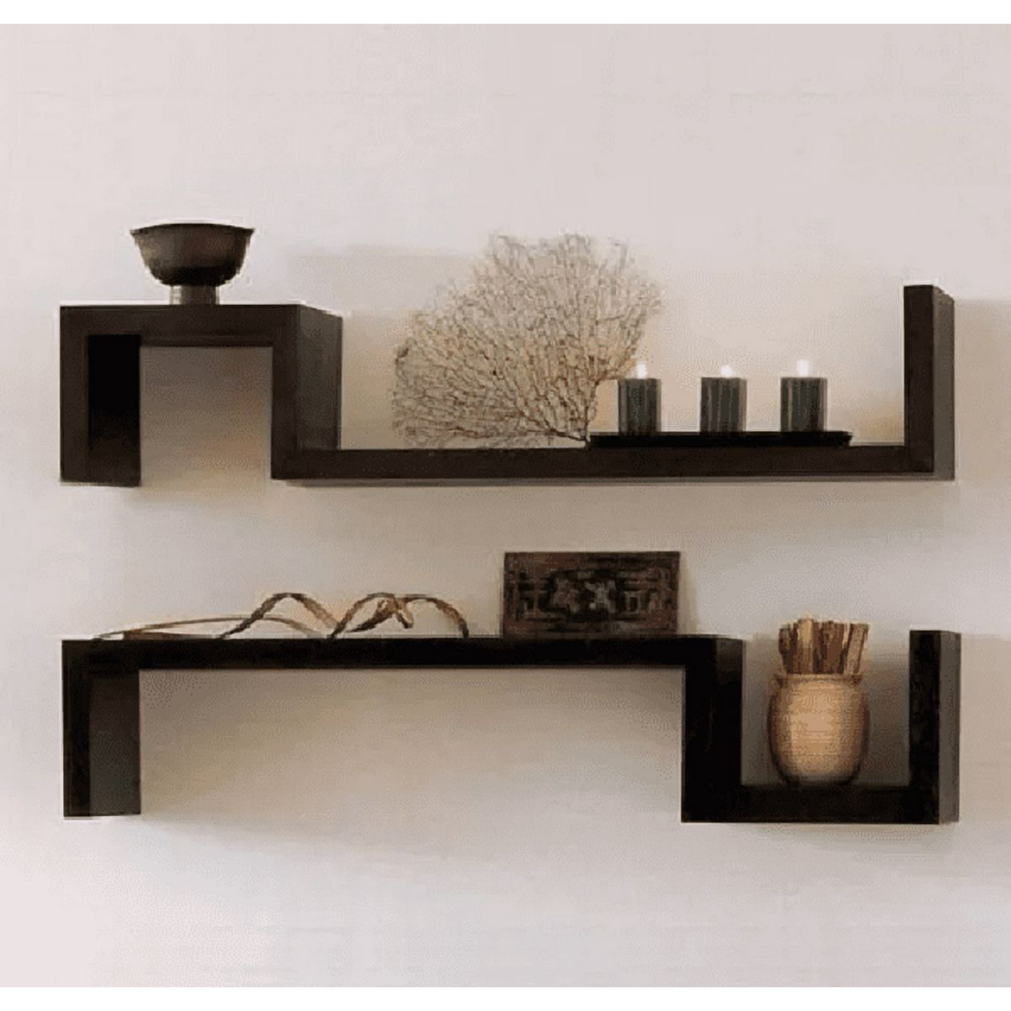 Genérico - Repisas Flotantes Modernas Modelo 5 Set De 2 Repisas Marrón Oscuro