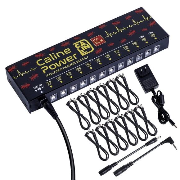 Fuente de alimentación para pedal de guitarra Caline CP-206 True Isolated, 12 salidas