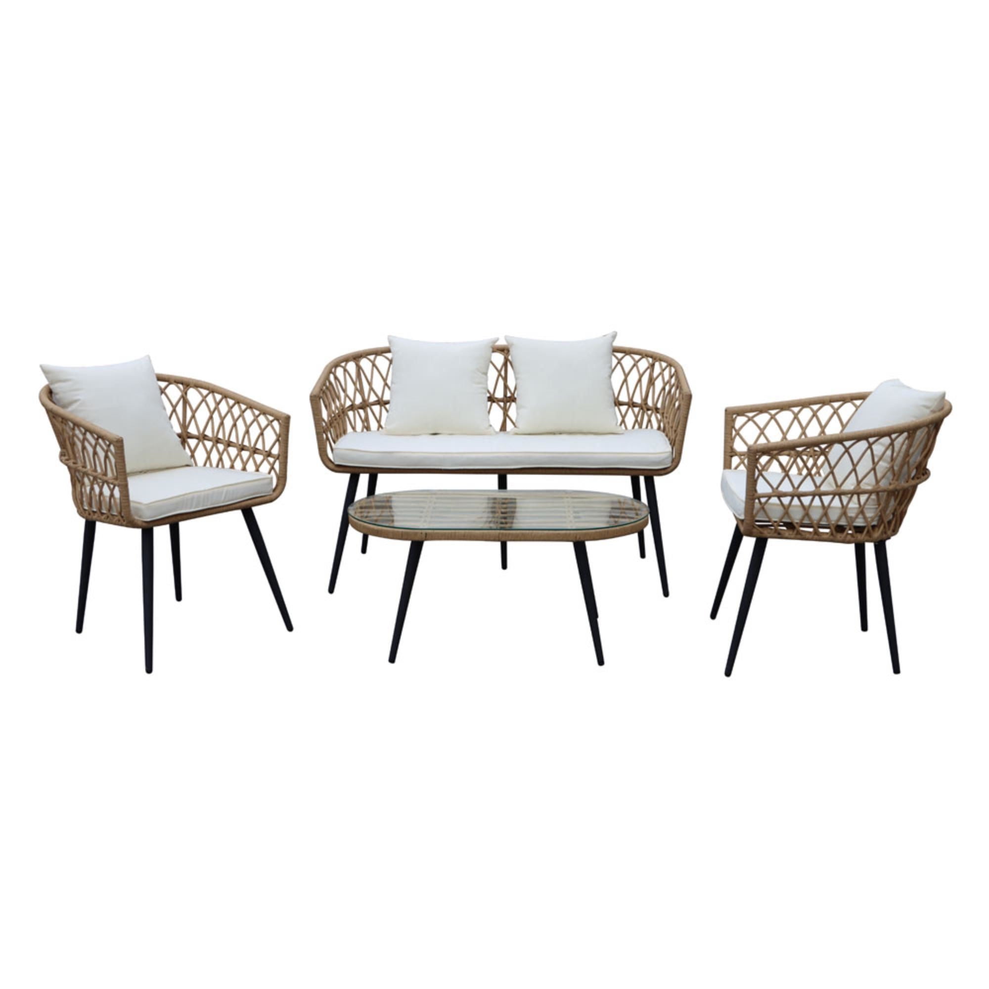 Mainstays - Juego Terraza 4 Piezas Rf10468 Negro - Beige