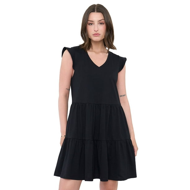 Vestido Mujer Corto Panal Negro Corona
