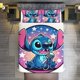 thumbnail image 1 of Stitch Being A Rock Star 3 Pieces Duvet Cover Set Full Size Super Soft Fade Resistant Microfiber, 1 of 4