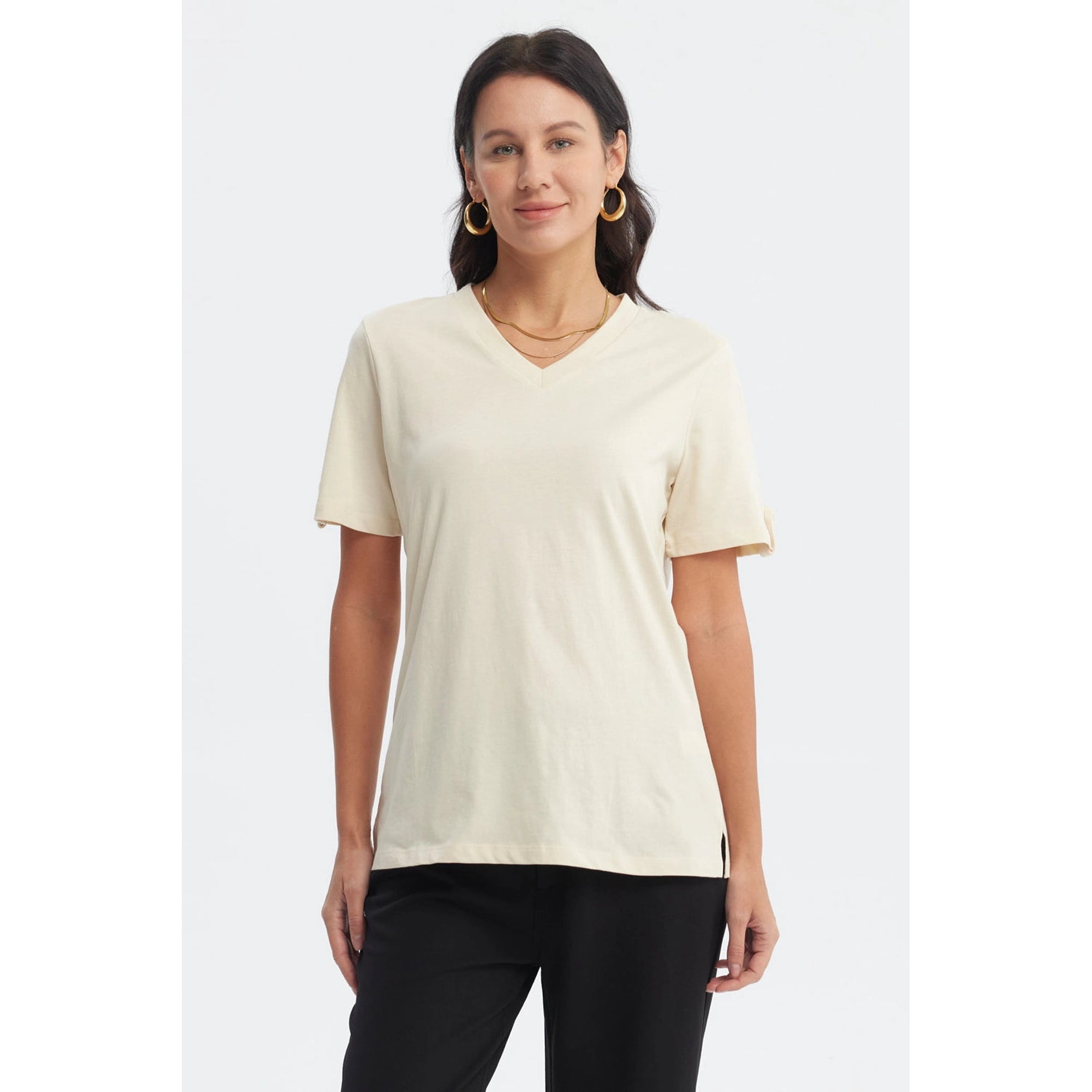 Fashionspark - Polera Mujer Casual Beige Claro