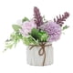 thumbnail image 1 of Ramo de hortensias de imitación en pequeño jarrón de cerámica, decoración para mesa de comedor, hogar, fiesta, oficina., 1 of 5