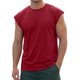 thumbnail image 1 of INSPIRE CHIC Camiseta sin mangas de entrenamiento para hombre, ajuste holgado, gimnasio, verano, camisetas sin mangas M Burdeos, 1 of 6