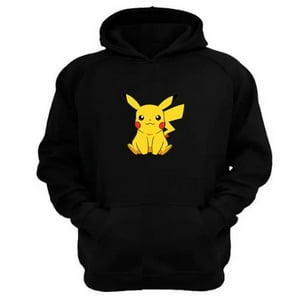 Genérico - Poleron Canguro Pikachu Negro Talla Xl Unisex