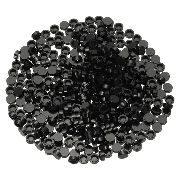 455 Piezas Bloques Planos a Granel, Baldosas Clásicas Redondas Negras 1x1 Superficie Lisa Accesorios de Mini Bloques