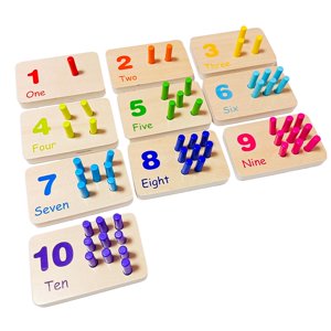 Magideal - Tablero De Números De Clavija De Madera, Juguetes Montessori, Conteo Preescolar Duradero Para Bebés De Guardería, Educación En Casa, Niños Y Niñas En