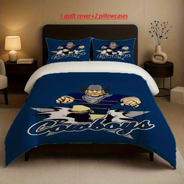 Cowboys Break Out of the Stars Themed Bedding Set Duvet Cover and Pillowcase Set Soft and Comfortable