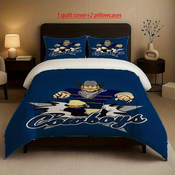 Cowboys Break Out of the Stars Themed Bedding Set Duvet Cover and Pillowcase Set Soft and Comfortable