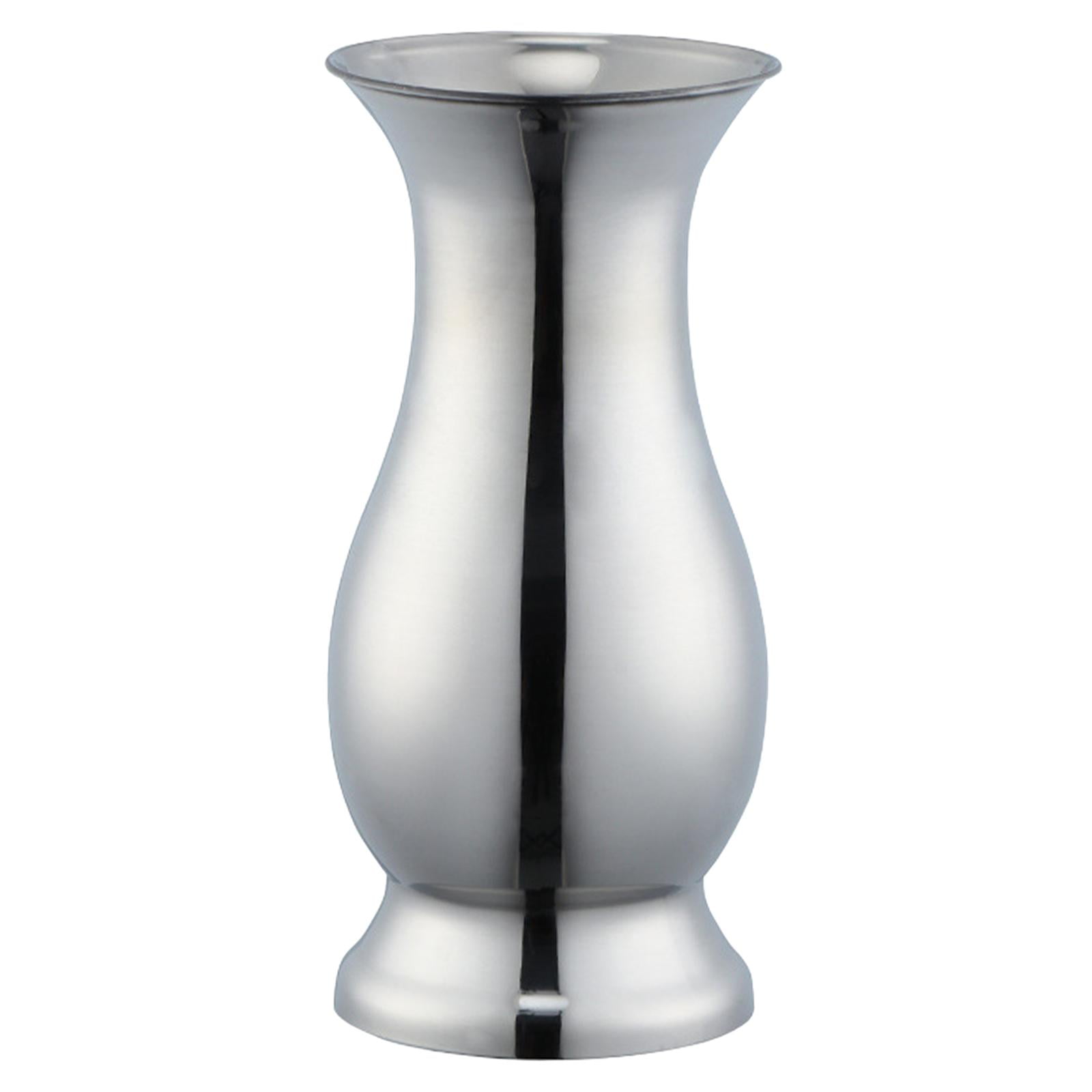 Magideal - Florero De Material Acero Inoxidable Maceta De Metal Planta Hidropónica Titular Tallos Manojo Bud Pot Floreros Para Pequeña Sala Dormitorio Plata