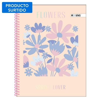 Cuaderno 1/2 Oficio Garden - 3 Materias 80G, Producto Surtido 1 Un  Mooving