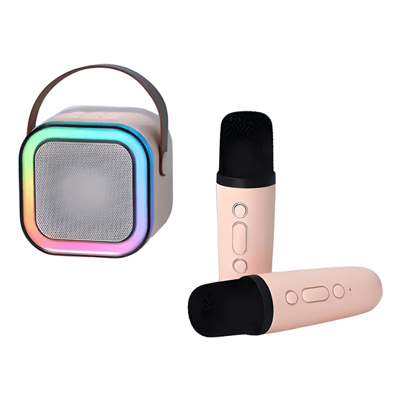 Parlante karaoke altavoz bluetooth k12 micrófono Coral claro