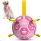thumbnail image 1 of Juguete para perros QDAN Pelota de fútbol con correas rosa, 1 of 8