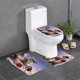 thumbnail image 1 of Moana 2 Juego de 3 alfombras de baño de coral fleece: tapete de baño + alfombra de inodoro en forma de U + funda de tapa de inodoro en forma de O, 1 of 6