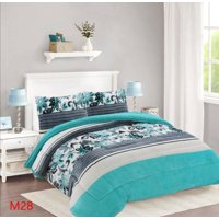 Genérico - Cobertor Chiporro 1 1/2 Plazas - Turquesa Hojas M28