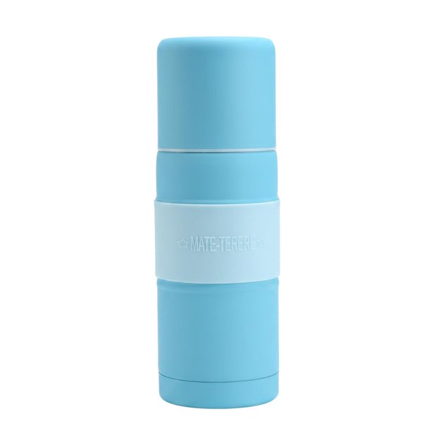 Mate Listo 750 Ml Liso Acero Inoxidable Con Bombilla celeste