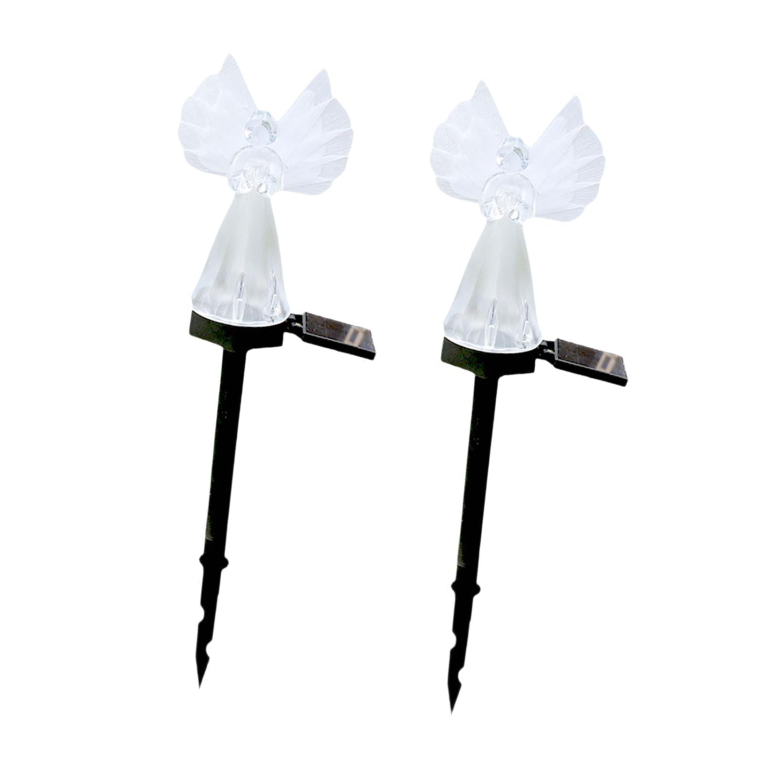 Magideal - Luces De Ángel Solar De 2 Piezas Luces De Estaca De Jardín Lámparas Decorativas Accesorios De Iluminación Decoraciones De Jardín Para El Balcón De 435 Cm X 10 Cm