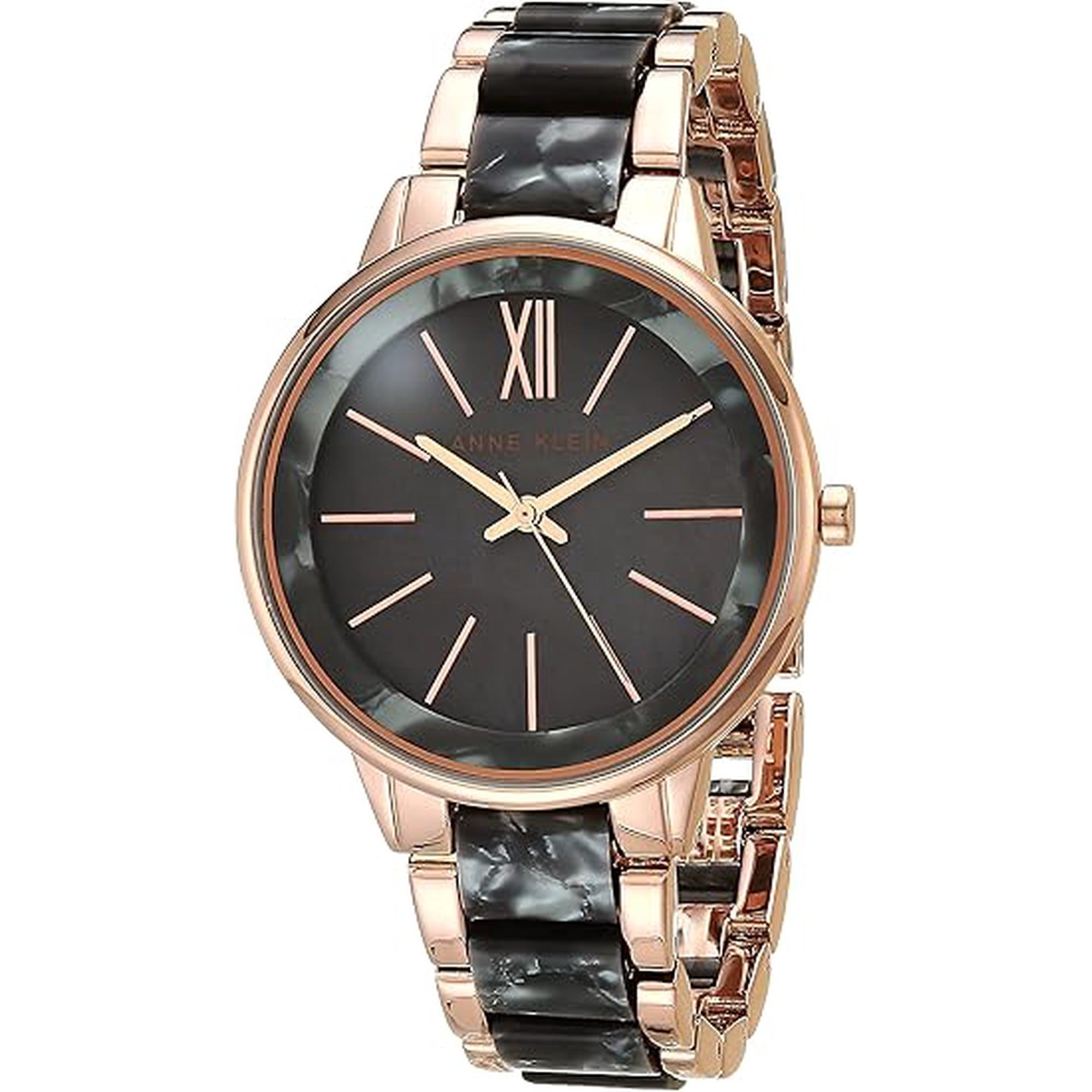 Reloj Analógico Anne Klein Resina Gris Y Oro Rosa Mujer