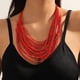 thumbnail image 2 of Collar vintage con piedras preciosas y personalidad exagerada, estilo bohemio, con gotas de agua, nuevo collar de cuentas de arroz multicapa., 2 of 5