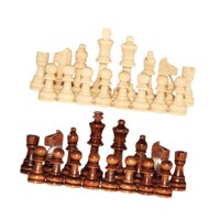 Magideal - 32 Piezas Piezas De Ajedrez De Madera Figuras De Ajedrez, 1-2 Jugadores Torneo Apriete De Ajedrez De Madera Aprendedor De Ajedrez Empeño Para El Juego