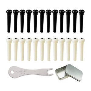 Magideal - 24 Clavijas De Cuerda Para Puente De Guitarra Acústica, Portátiles, Ligeras Con Extractor De Pasadores De Puente, Clavijas De Guitarra Para Guitarra A