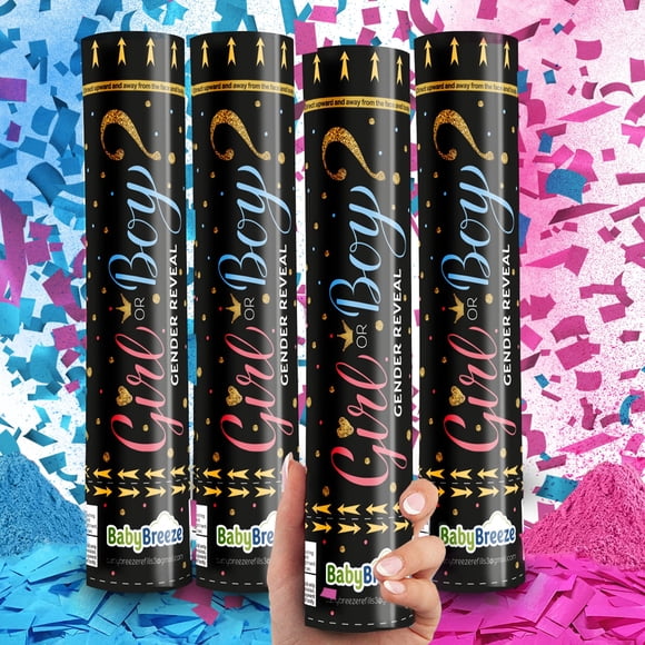 Cañón de Confeti Biodegradable BabyBreeze para Revelación de Sexo