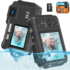 Innedd - Cámara Sumergible 5K 64Mp Con Wifi Y Doble Pantalla Zoom 16X - Negro