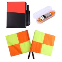 Magideal - Juego De Banderas Para Árbitro De Fútbol, Kit De Herramientas Profesional Portátil Para Árbitro, Juego De Banderas Para Juez De Línea De Fútbol, A