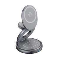 Magideal - Soporte De Cargador Inalámbrico Portátil, Soporte De Mesa, Ligero, Resistente, Ajustable, Gris