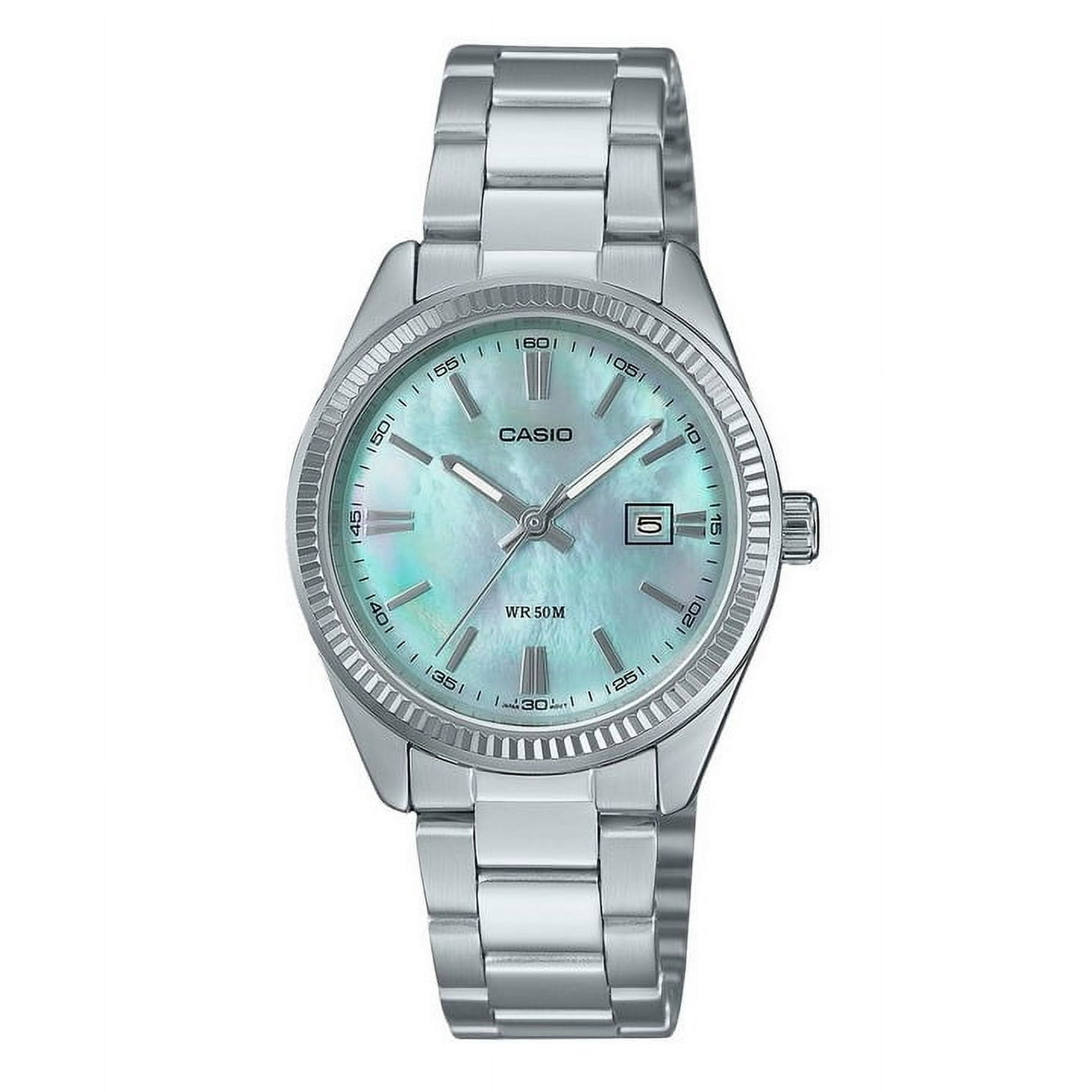 Reloj Análogo Para Mujer Casio Standard Acero Inoxidable Dial Nácar Quartz Ltp-1302ds-2av