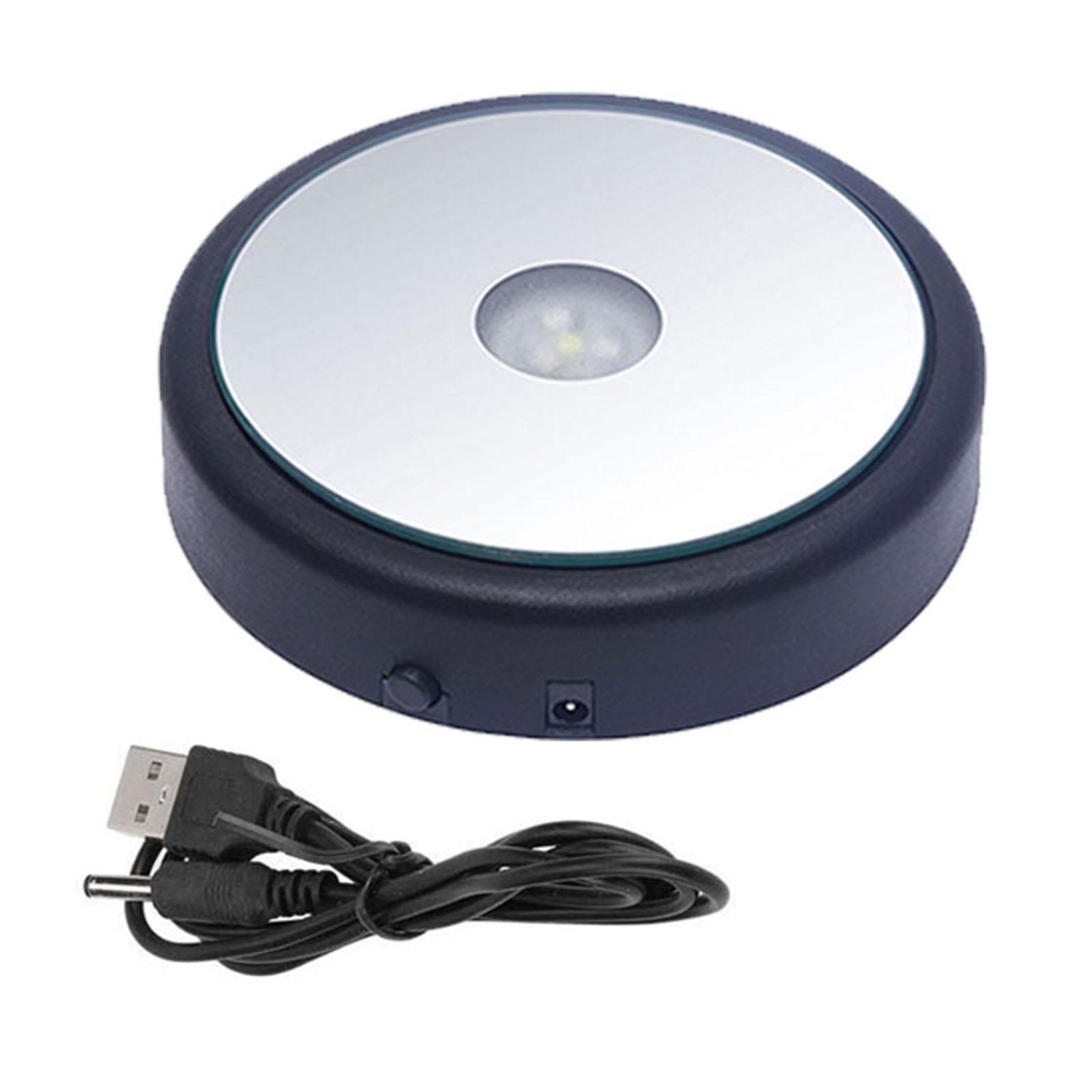 Ioensy - Base De Pantalla Led Redonda Led Base Luminosa Colorida Para Manualidades Botellas De Joyería Negro