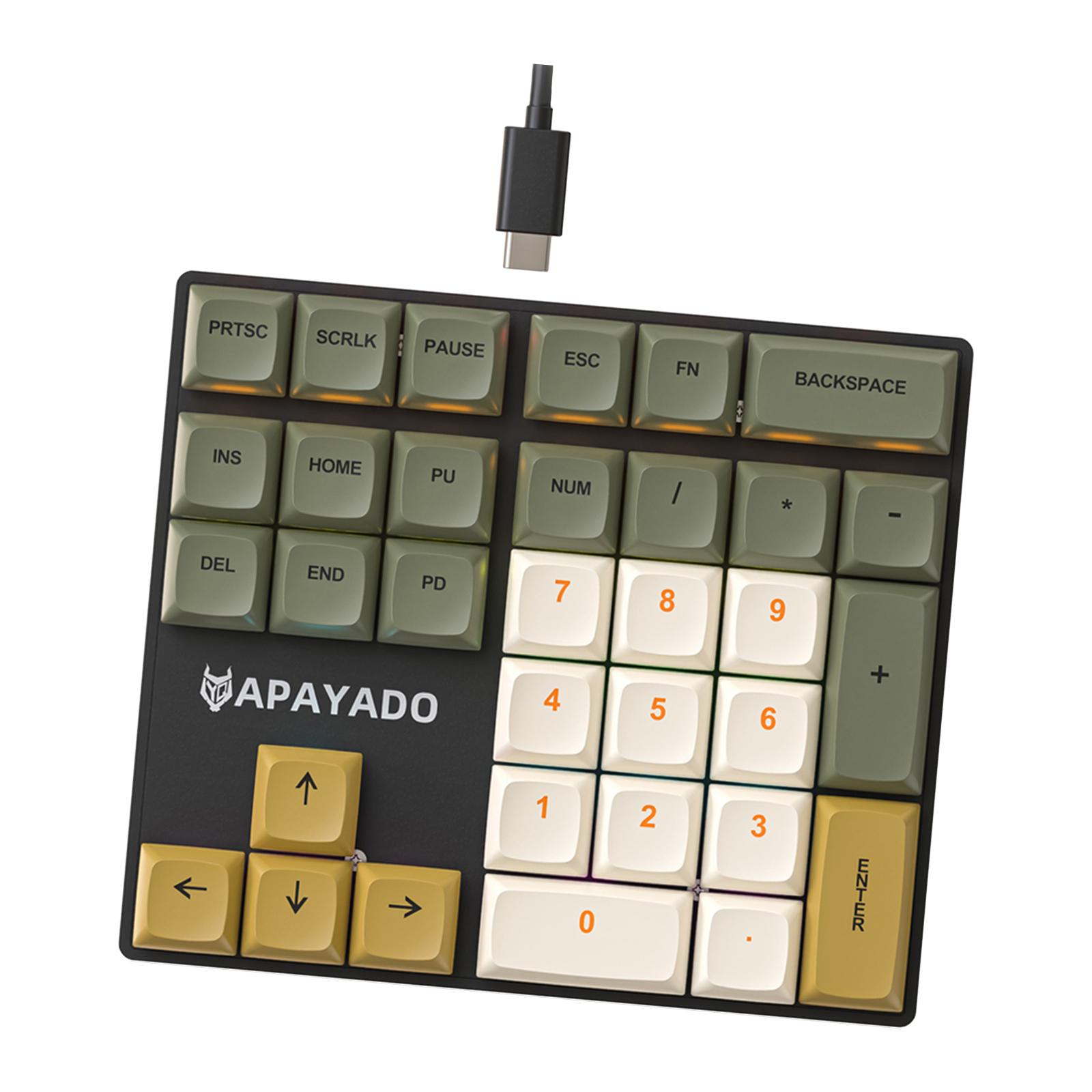 Magideal - Teclado Numérico Con Cable De 33 Teclas, Fácil De Usar, Retroiluminado Con Led Rgb, Diseño Extendido, Teclas Ergonómicas Pbt Para Ordenador Portátil, Un Eje Cian