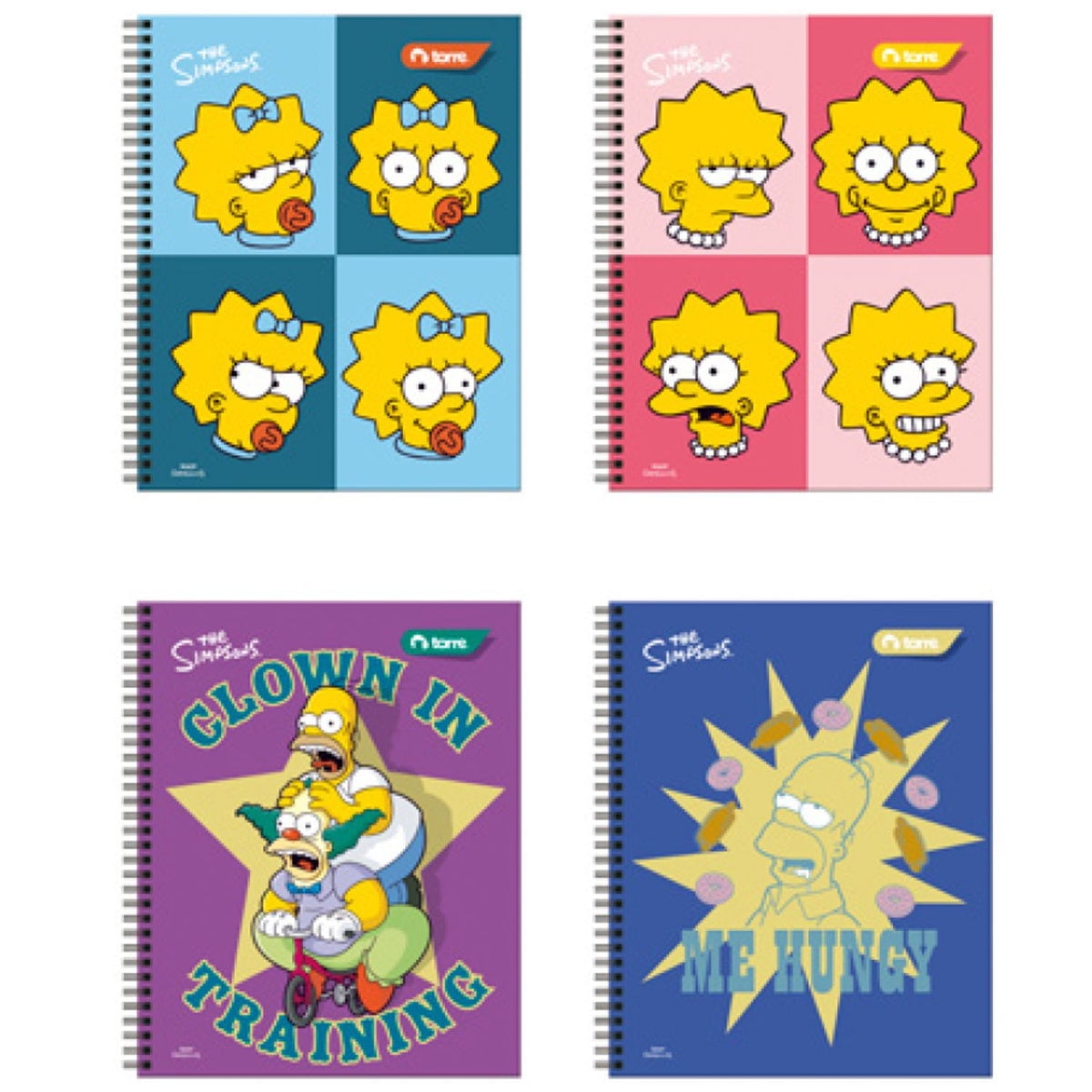 Torre - Pack 10 Cuadernos Clásicos Los Simpsons 2 Cuadriculado 7mm 100 Hjs