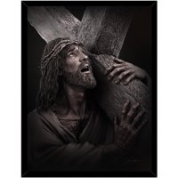 Genérico - Cuadro Decorativo Jesus Cargando La Cruz Medidas 30X40 Cm