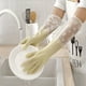 thumbnail image 1 of 1 Pair, Long Sleeve Rubber Gloves, Reusable Dishwashing Gloves, Kitchen Oven Pet Cleaning Gloves, 1 of 5