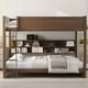 thumbnail image 2 of Queen over Queen Bunk Bed with Storage Cabinets and USB Ports, Antique Wood Color, 2 of 3