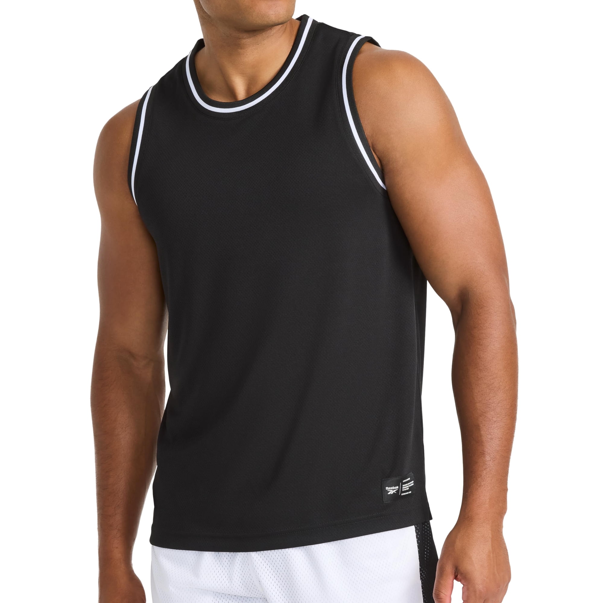 Camiseta Sin Mangas Reebok Rise Performance Cuello Redondo Para Hombre Negra Xl