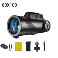 Xusx111 - 80X100 Monocular-Telescopio De Baja Visión Nocturna Monoculares De Alta Definición Para Adultos De Alta Potencia Con Adaptador De Teléfono Inteligente Telescopio Monocular (15,5 * 5,5 Cm)