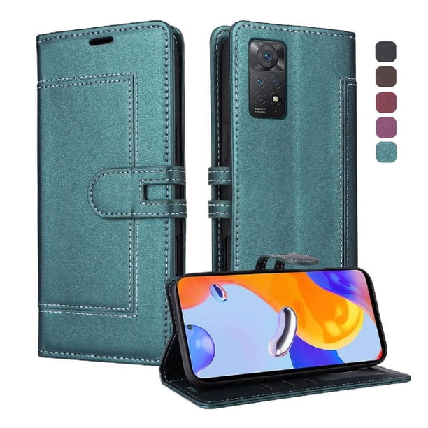 Premium Wallet Case for Xiaomi Redmi Note 11 Pro with Card Slots & Kickstand, Flip Cover Green