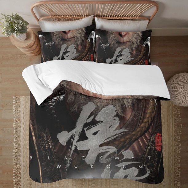 Black Myth WuKongSoft 3D Printed Duvet Cover Bedding Set with Comforter Cover 3 Piece Set