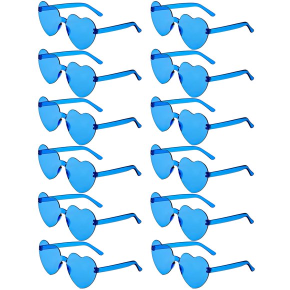 Gafas de sol LYMOJOR Corazón azul – Pack de 12 para fiestas