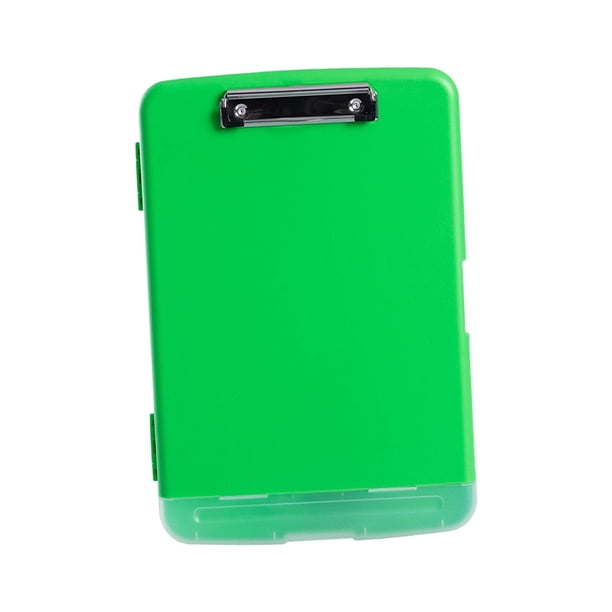 Portapapeles con almacenamiento y portalápices, organizador de portapapeles tamaño A4, carpeta portapapeles multiusos PP a prueba de polvo para médico verde fluorescente