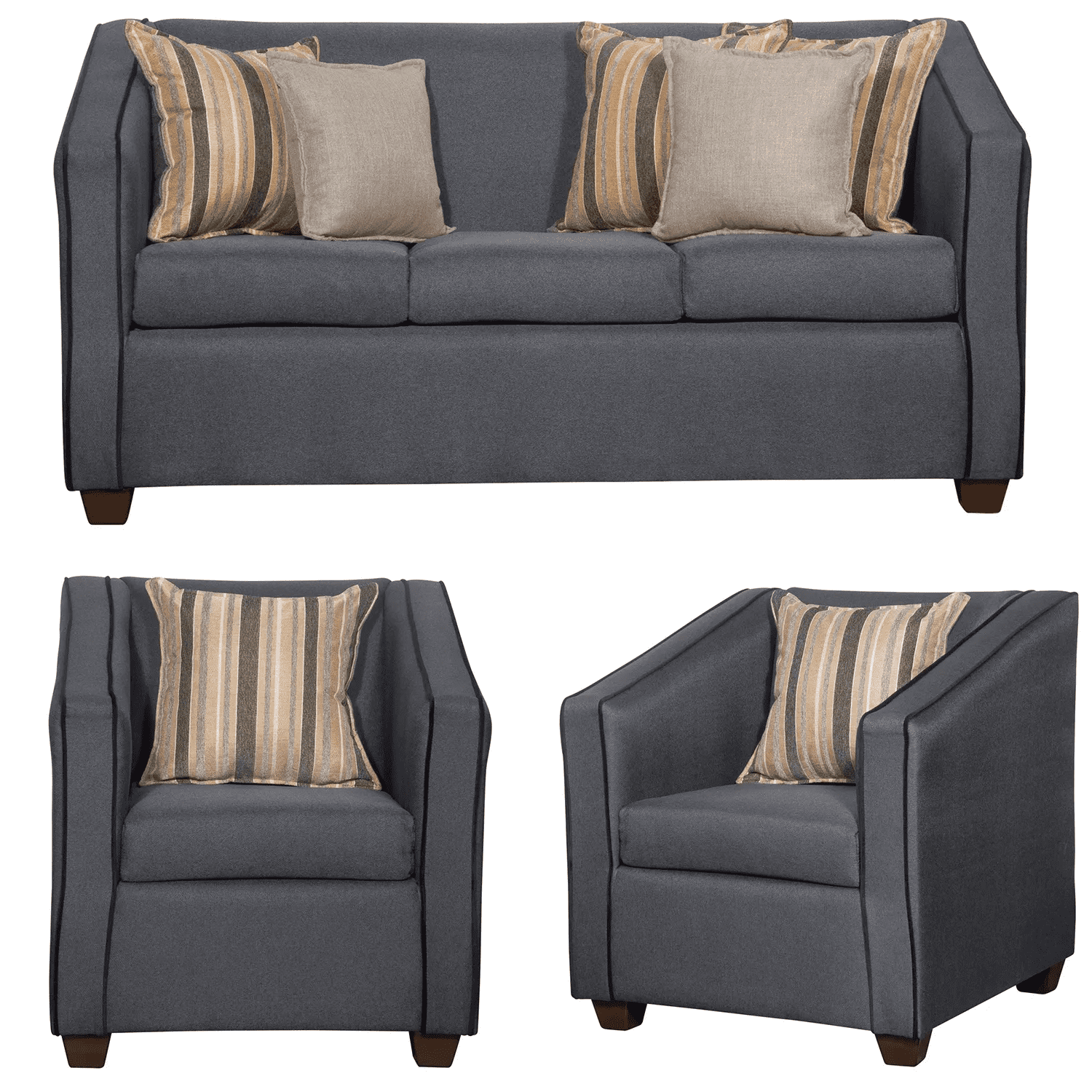 Ruzam Mobel - Juego De Living 3-1-1 Victorius Gris Lino