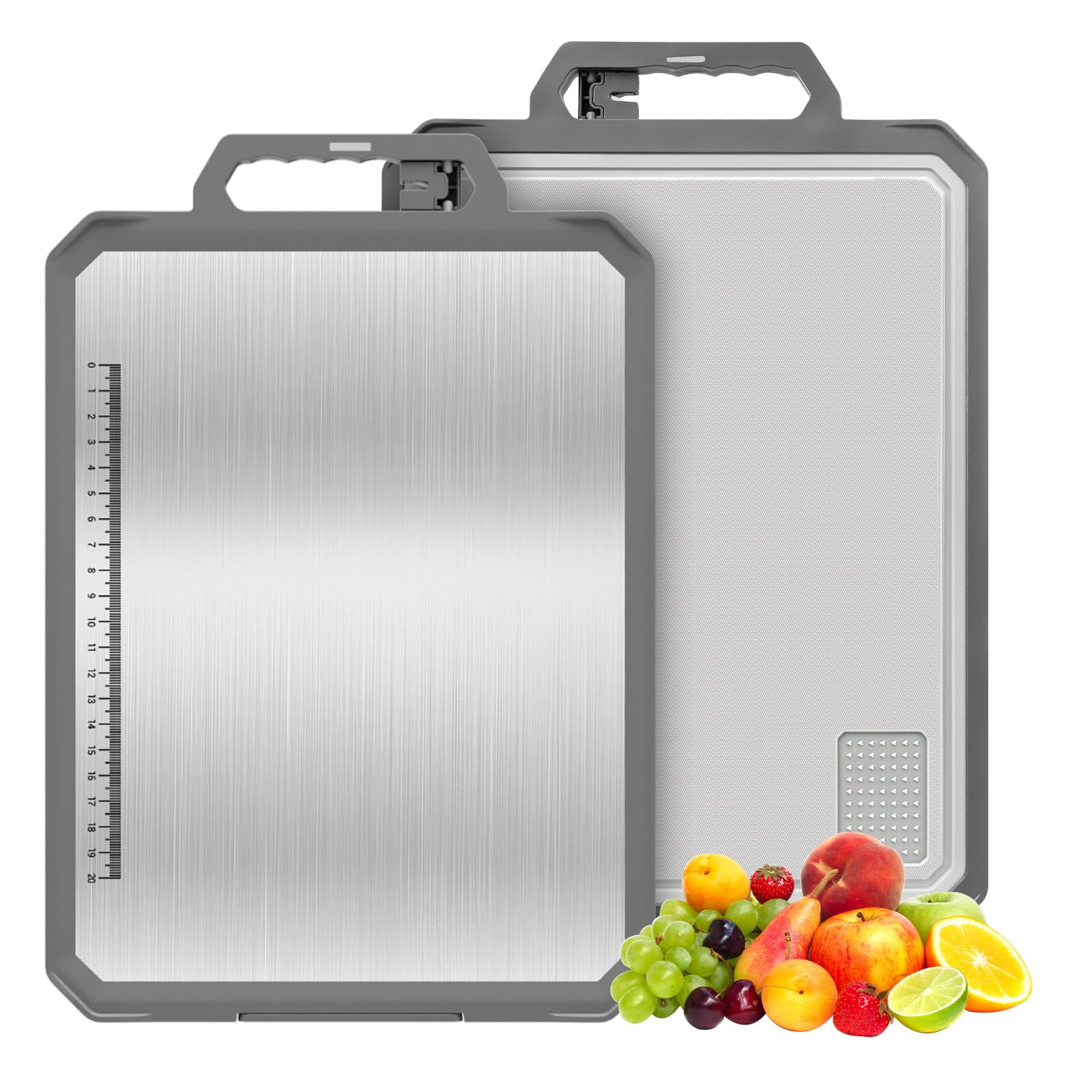 Tabla De Cortar Igoye De Acero Inoxidable De Doble Cara 43,7 X 30,5 Cm