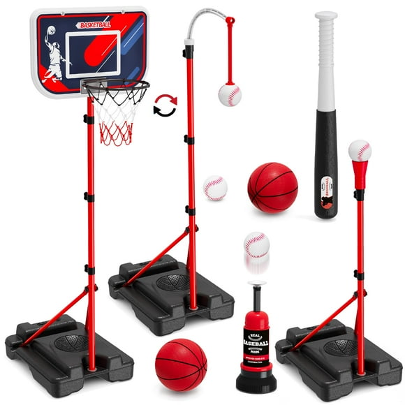 Set de canasta y pelota de baloncesto HYES 4 en 1 para niños de 3 a 5 años
