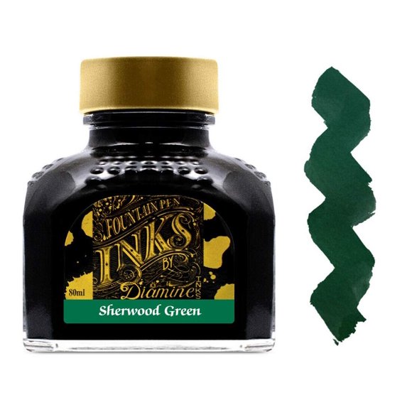 Tinta Diamine Sherwood Green 80 ml para pluma estilográfica