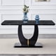 thumbnail image 1 of Modern simple and luxurious Black imitation marble grain MDF dining table,rectangular Office table.Computer Table.Game desk .Dining Table.For dining room, living room, kitchen .63''*37''*30'' F-1280, 1 of 3